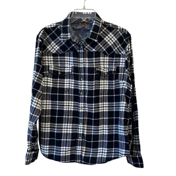 Plaid Button Down Shirt Black White Jachs Girlfriend Large 🖤🤍🖤🤍 - Picture 1 of 8